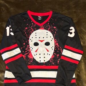 FRIDAY THE 13th Hockey Jersey size LARGE Halloween horror slasher unisex